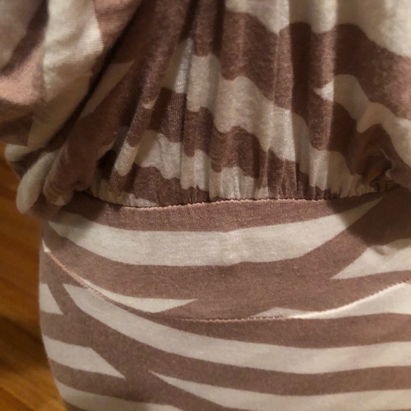 Twelve  size medium tan & white maxi dress strapless striped - Picture 8 of 10